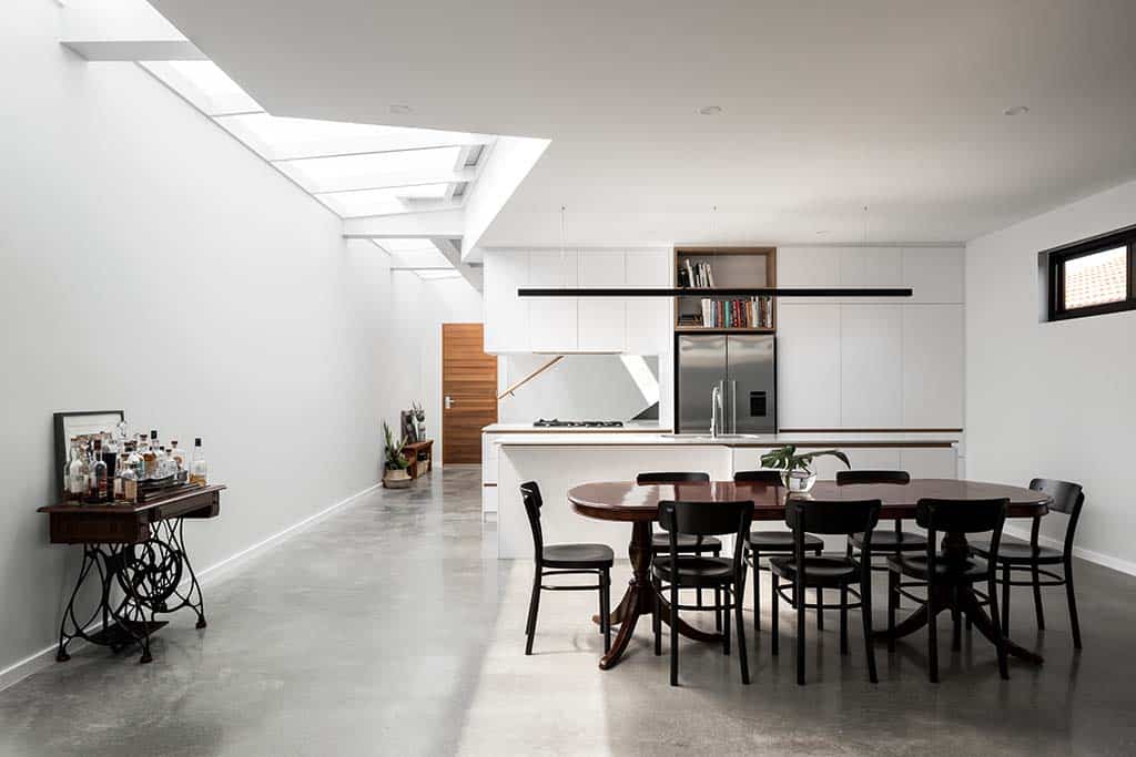 polished grey concrete floor