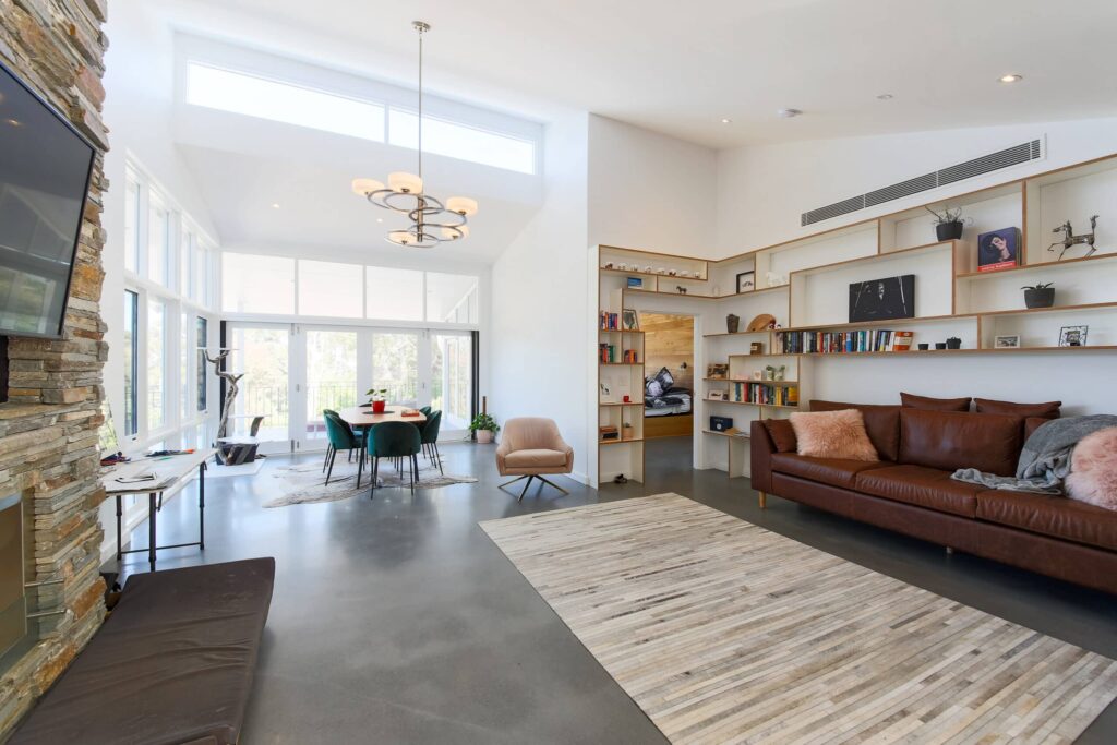 Black concrete floor